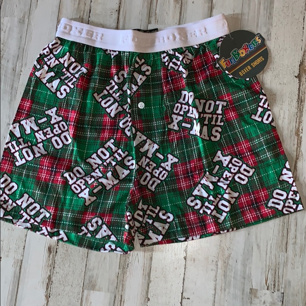 New do not open tell Christmas boxers